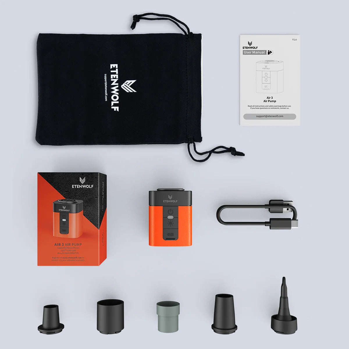 ETENWOLF AIR 3 – Tragbarer Kompressor 360 L/Min für Camping & Outdoor