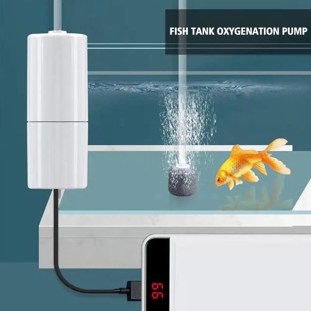 Mini Sauerstoffpumpe USB leise tragbar für Aquarium, Fischteich & Fischzucht