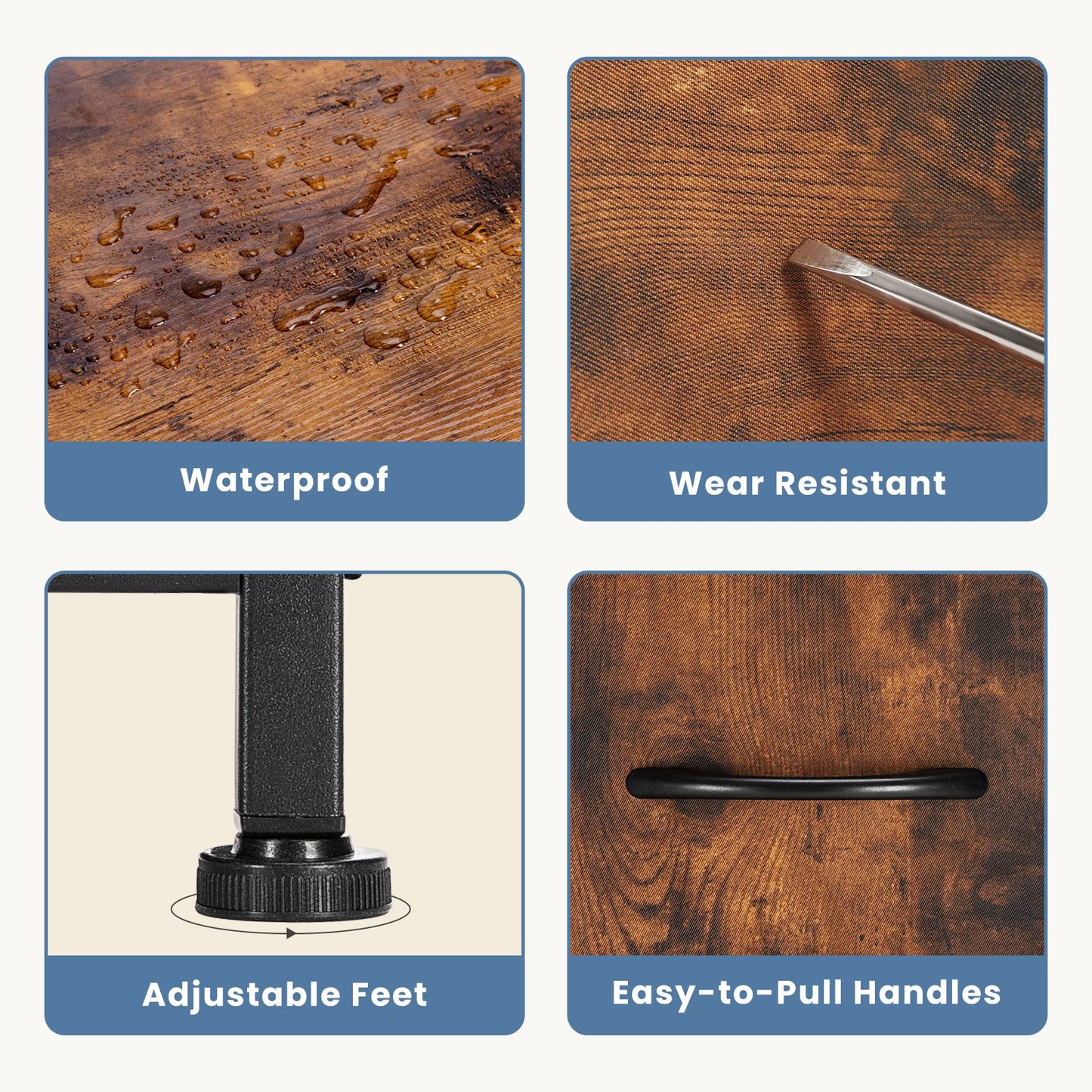 JHK Minimalistische Kommode mit 5 Schubladen – Moderner Aufbewahrungsschrank