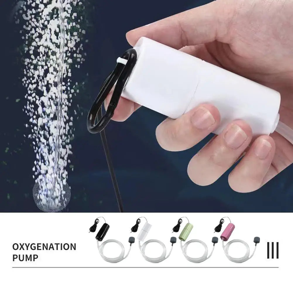 Mini Sauerstoffpumpe USB leise tragbar für Aquarium, Fischteich & Fischzucht
