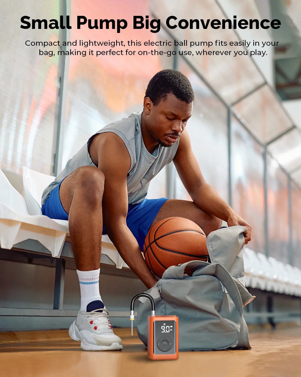 ETENWOLF P300 Plus – Elektrische Ballpumpe mit Akku & USB-C