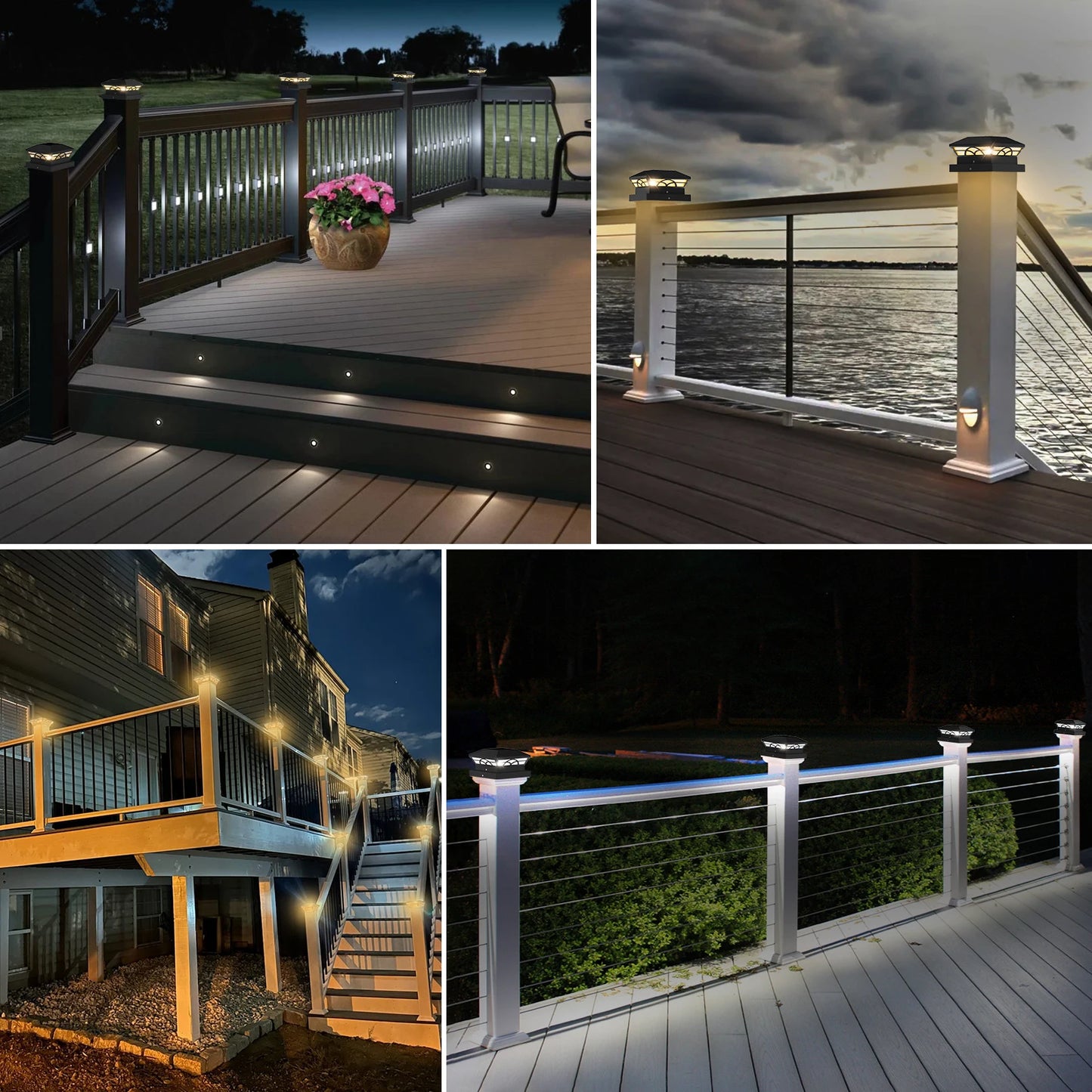 T-SUNRISE Solar-Pfostenlampe 32 LED IP65 – für Garten & Terrasse