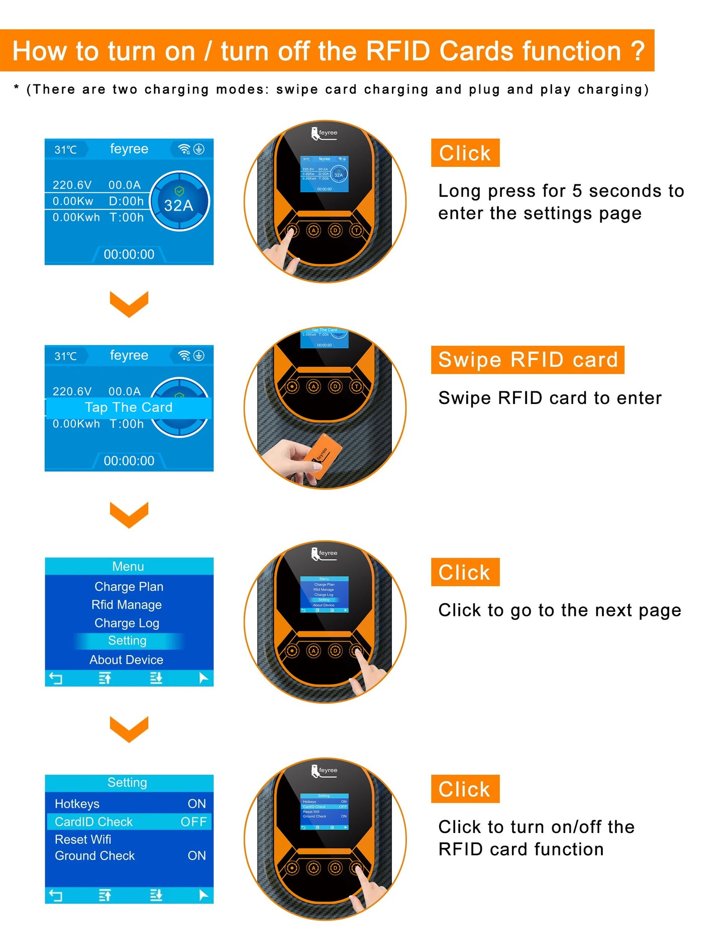 EV Wallbox Ladestation 7,6 kW – mit App & RFID für Elektroauto Zuhause