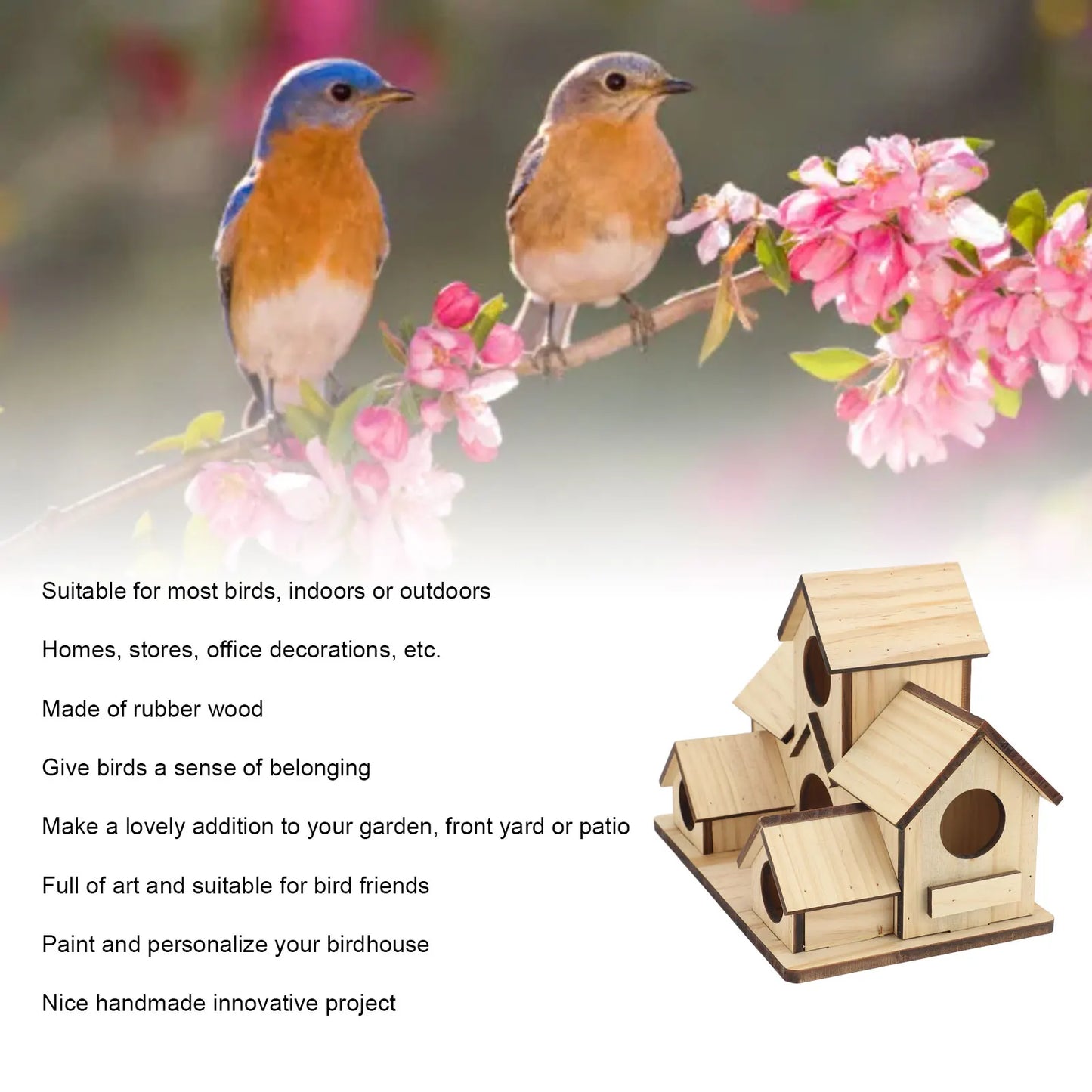 Holz Vogelhaus – DIY Vogelhäuschen zum Bemalen & Aufhängen für Garten & Balkon