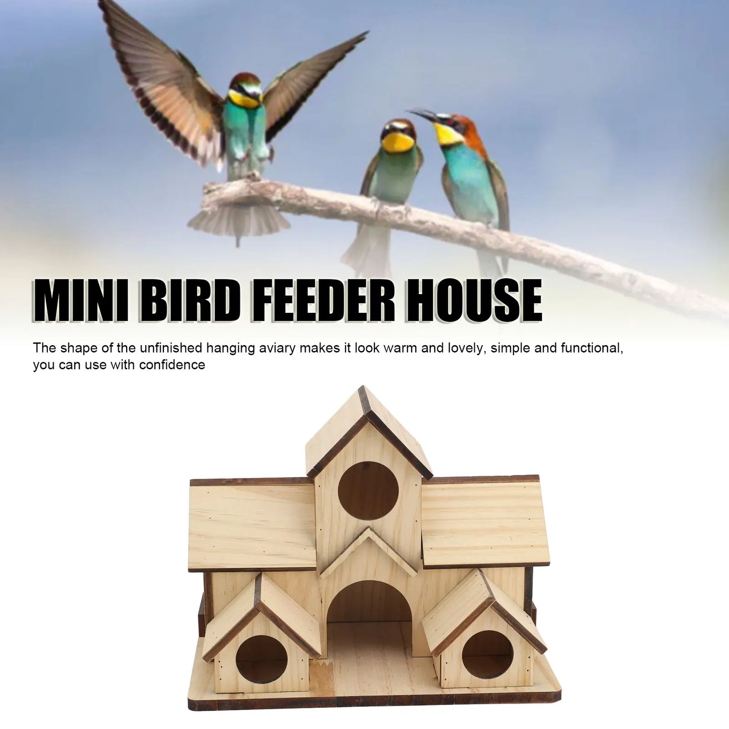 Holz Vogelhaus – DIY Vogelhäuschen zum Bemalen & Aufhängen für Garten & Balkon