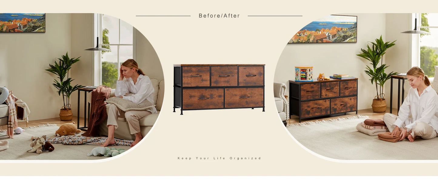 JHK Minimalistische Kommode mit 5 Schubladen – Moderner Aufbewahrungsschrank