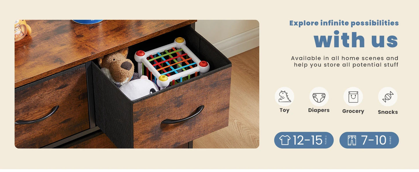 JHK Minimalistische Kommode mit 5 Schubladen – Moderner Aufbewahrungsschrank