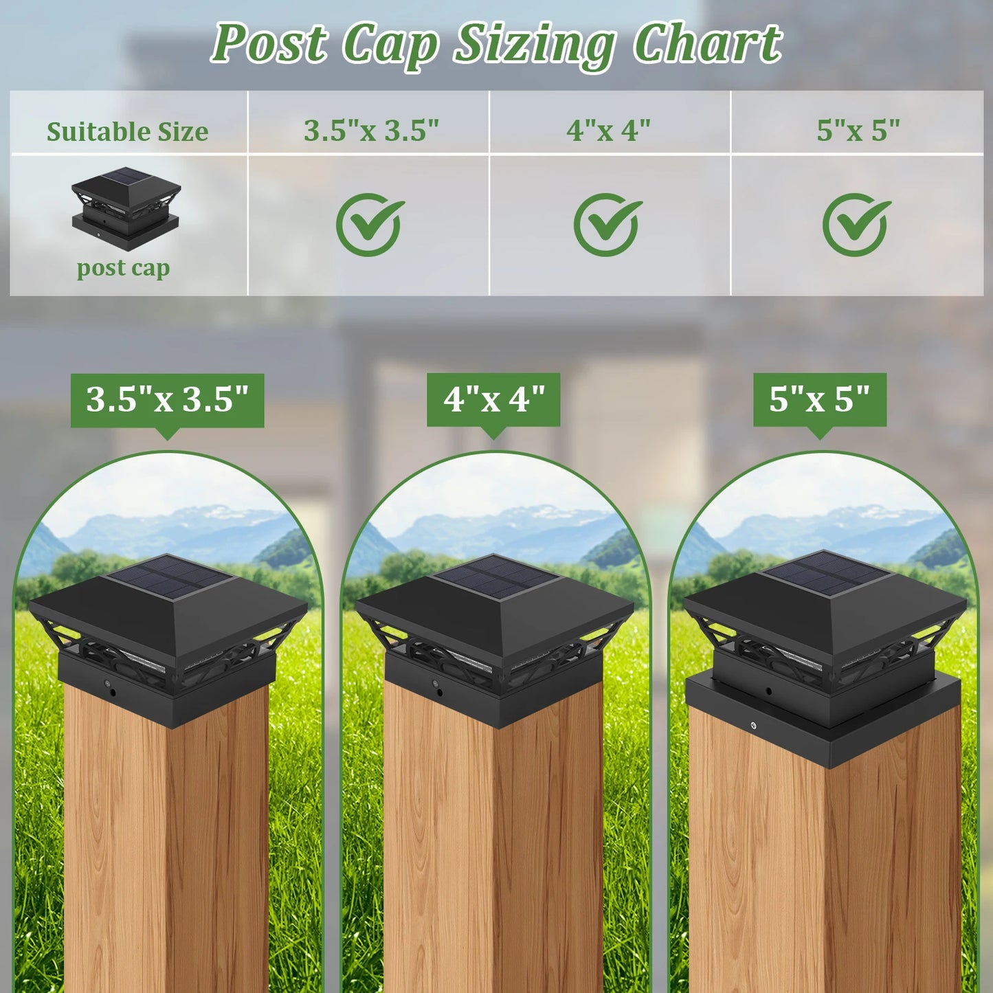 T-SUNRISE Solar-Pfostenlampe 32 LED IP65 – für Garten & Terrasse