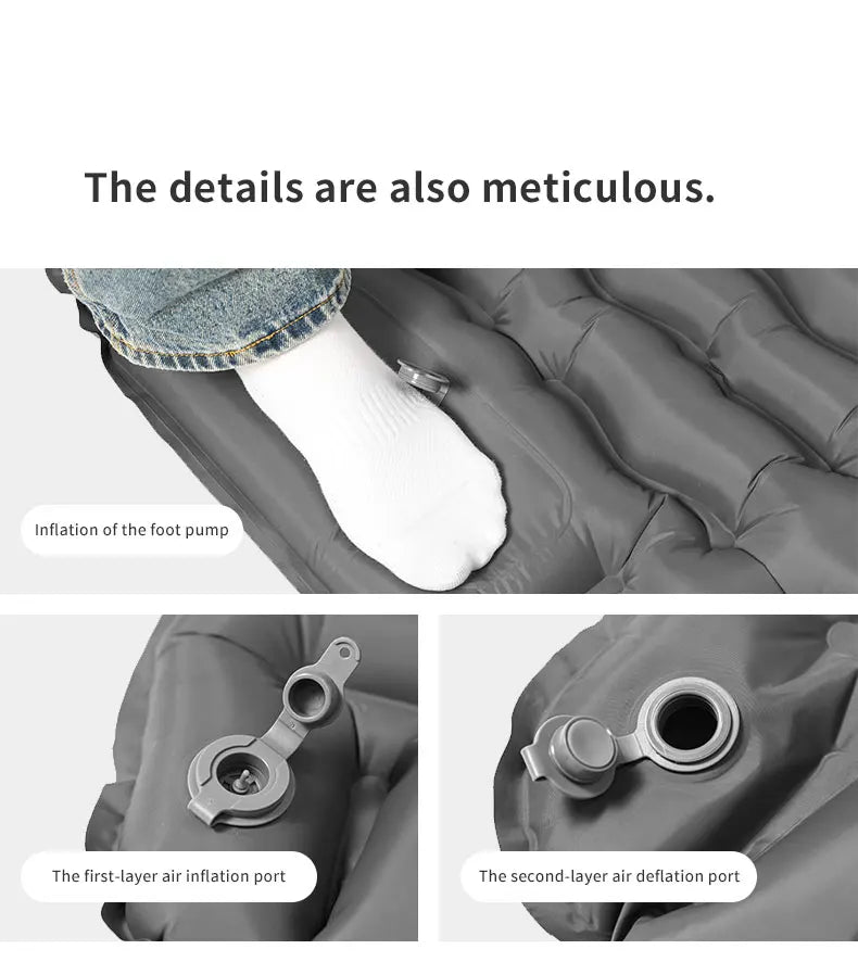 Outdoor Camping Luftmatratze mit Kissen – Ultraleicht & mit Pumpe