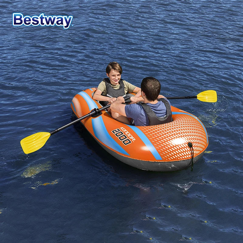 Bestway Aufblasbares Boot 1–3 Personen – Robustes PVC Kajak für See & Fluss