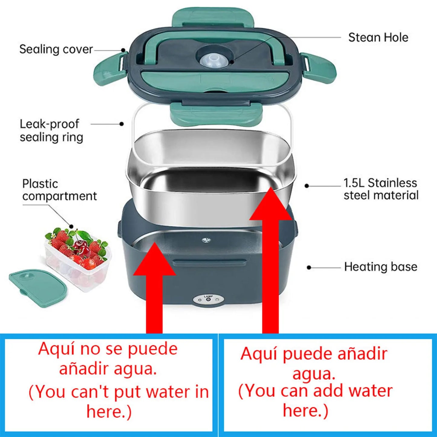 Elektrische Lunchbox – Dual-Use 12V/220V für Auto & Büro