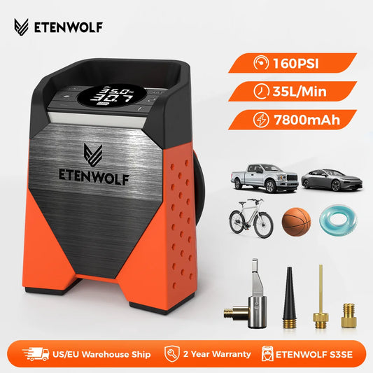 ETENWOLF ZEPHYR S3SE – Tragbare Multifunktions-Luftpumpe mit Powerbank