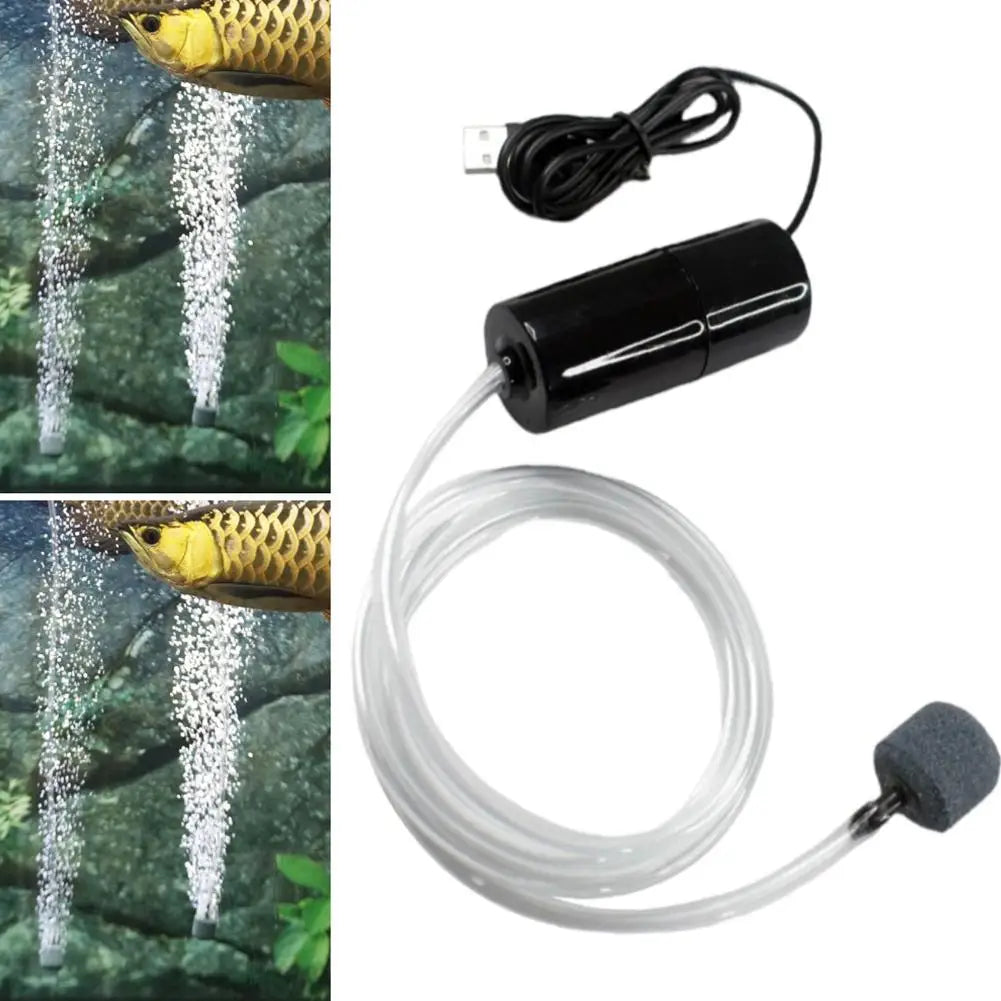 Mini Sauerstoffpumpe USB leise tragbar für Aquarium, Fischteich & Fischzucht