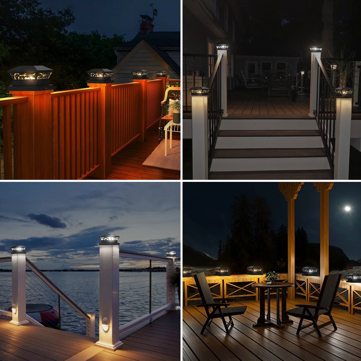 T-SUNRISE Solar-Pfostenlampe 32 LED IP65 – für Garten & Terrasse