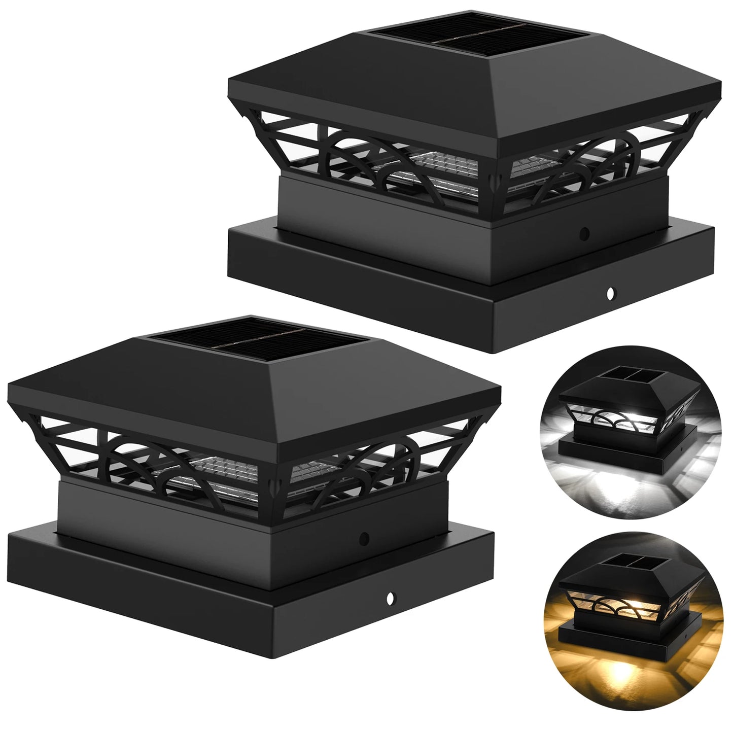 T-SUNRISE Solar-Pfostenlampe 32 LED IP65 – für Garten & Terrasse