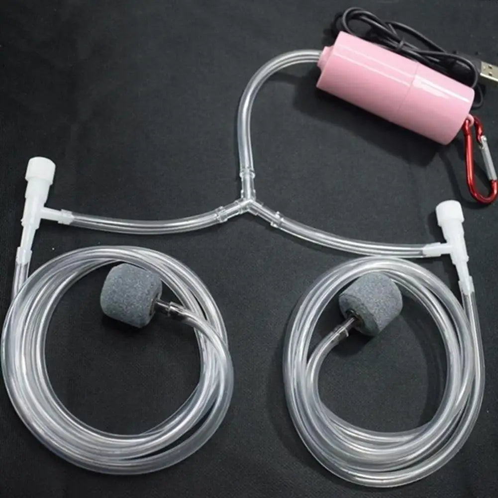 Mini Sauerstoffpumpe USB leise tragbar für Aquarium, Fischteich & Fischzucht