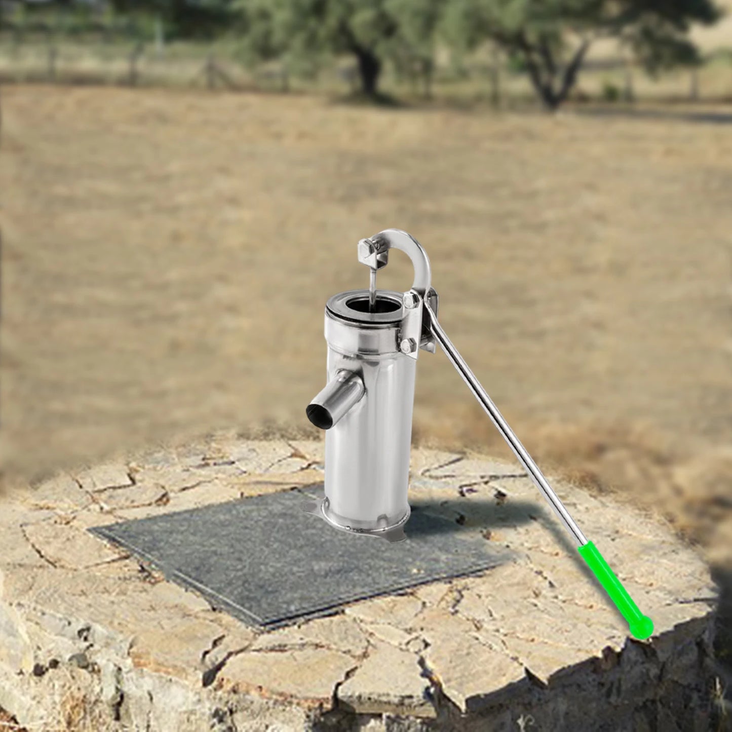 Edelstahl Handschwengelpumpe – Manuelle Saugpumpe für Garten & Brunnen