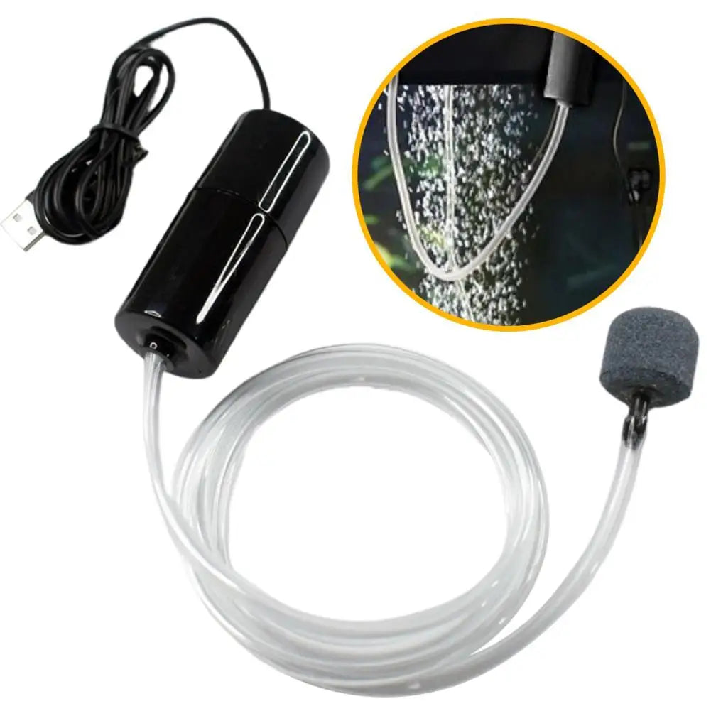 Mini Sauerstoffpumpe USB leise tragbar für Aquarium, Fischteich & Fischzucht