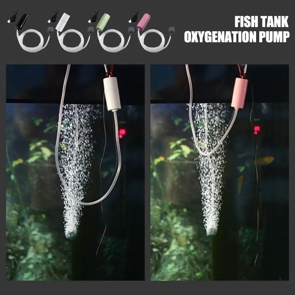 Mini Sauerstoffpumpe USB leise tragbar für Aquarium, Fischteich & Fischzucht