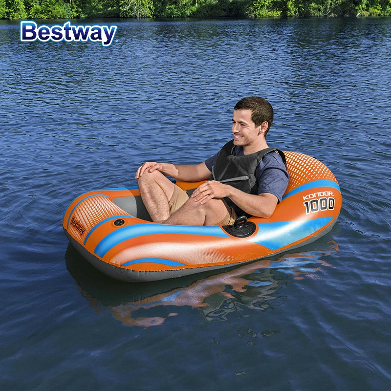 Bestway Aufblasbares Boot 1–3 Personen – Robustes PVC Kajak für See & Fluss