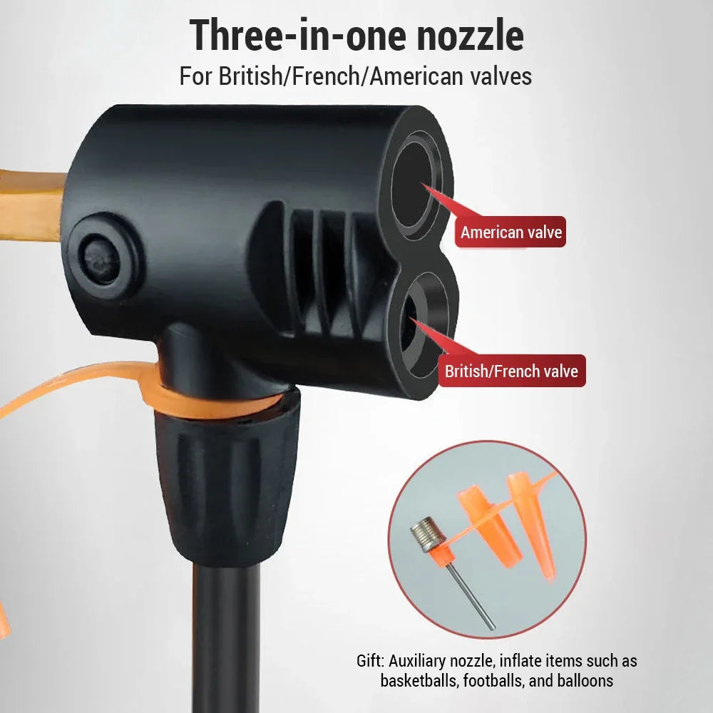 Toptrek Fahrradpumpe mit Manometer – Multifunktionale Handpumpe 160 PSI mit 3-in-1 Düse