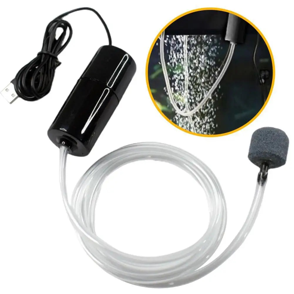 Mini Sauerstoffpumpe USB leise tragbar für Aquarium, Fischteich & Fischzucht