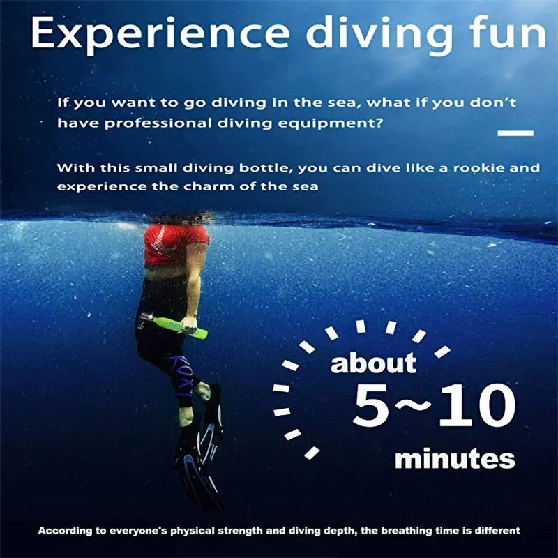 GOYOJO Mini Tauchflasche 0,5L – Tragbare Scuba Sauerstoffflasche für Tauchen & Schnorcheln