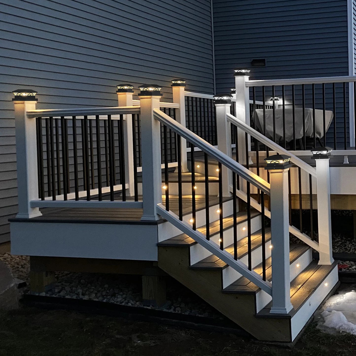 T-SUNRISE Solar-Pfostenlampe 32 LED IP65 – für Garten & Terrasse