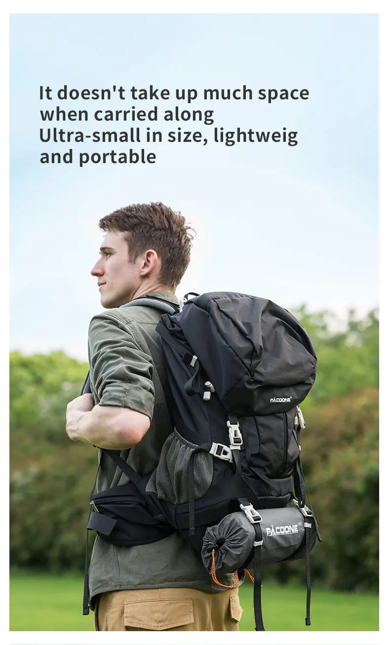 PACOONE aufblasbare Camping-Matratze mit Kissen